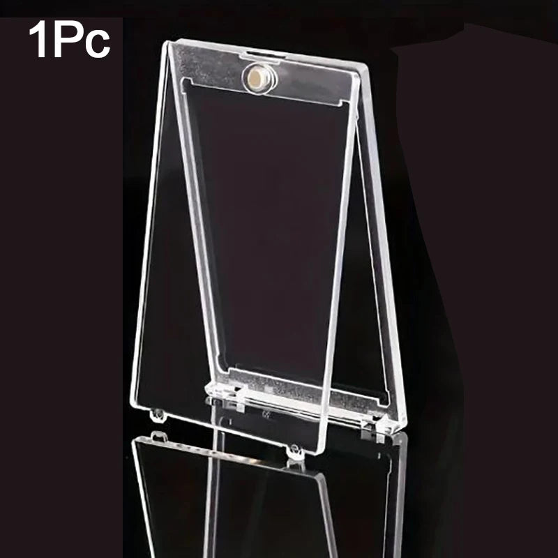 1-10Pcs Clear Card Holder Magnetic Holder Trading Cards Protectors Hard Plastic Sleeves Display Baseball Sports Standard Card
