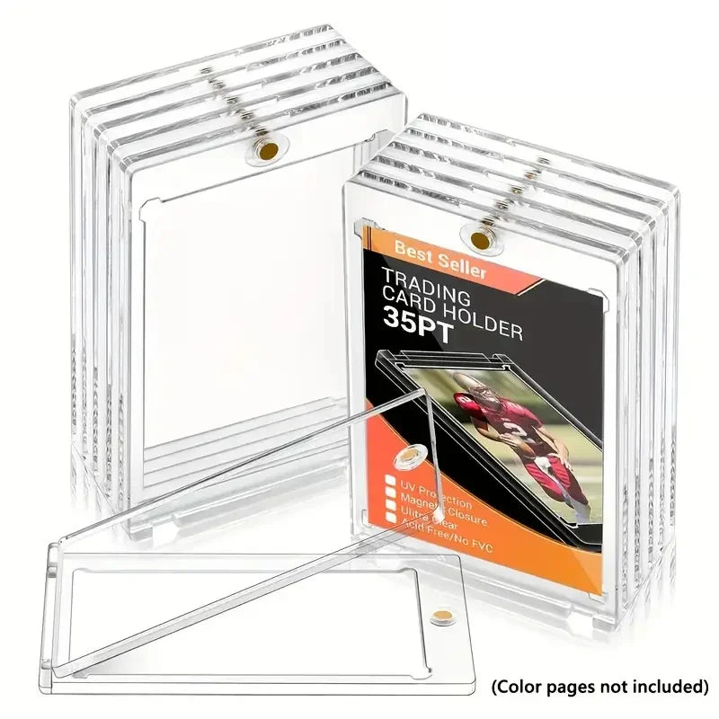 Magnetic Holder Trading Cards 35PT Protectors Hard Plastic Sleeves Display Case Baseball Sports Standard Card