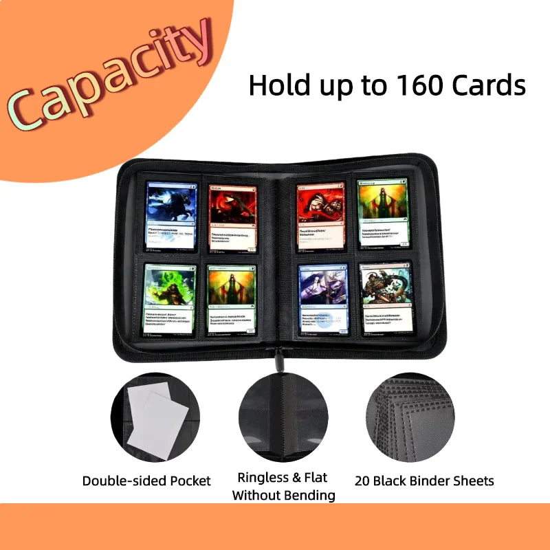 Zipped Trading Card Binder 160 Pockets, Moisture-Proof for MTG & Sports Cards | Greenstreak Cards Zipped Trading Card Binder 160 Pockets, Moisture-Proof for MTG & Sports Cards | Greenstreak Cards