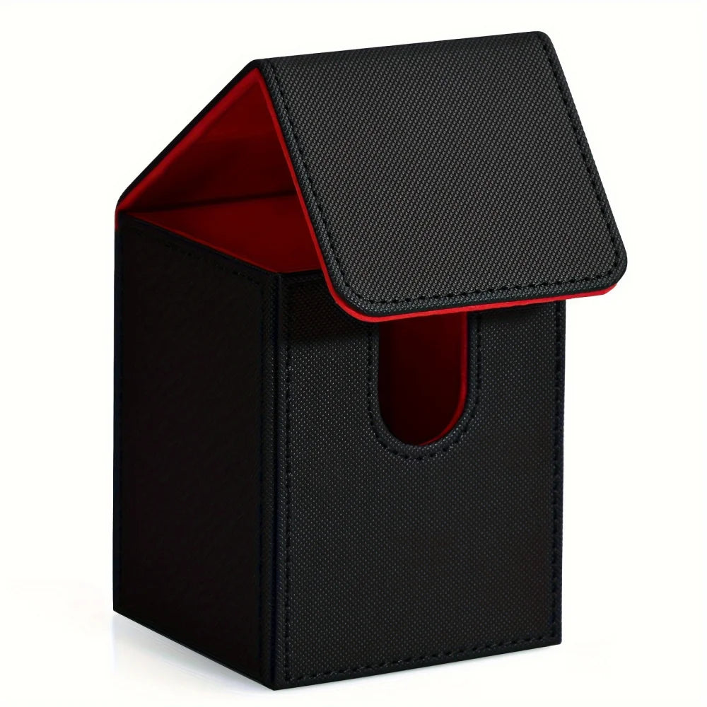 PU Leather Card Deck Box Holds 100+ Sleeved Cards for TCG Trading Cards Storage Case