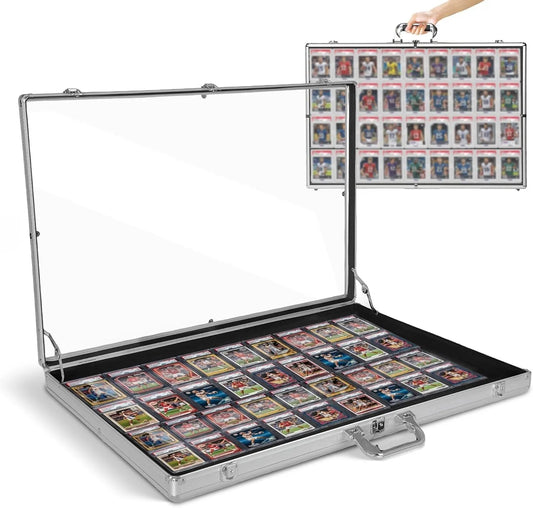 Card Display Case Lockable Large Capacity Premium Trading Card Case for Collectibles Party Games Sports Card TCG Jewelry