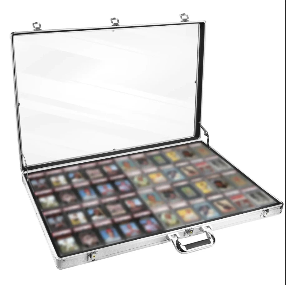 Card Display Case Lockable Large Capacity Premium Trading Card Case for Collectibles Party Games Sports Card TCG Jewelry