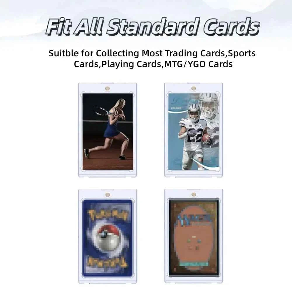 35PT White Magnetic Card Holders for Trading Card, One Touch Trading Card Holder, Hard Card Case for Baseball/MTG Game Cards