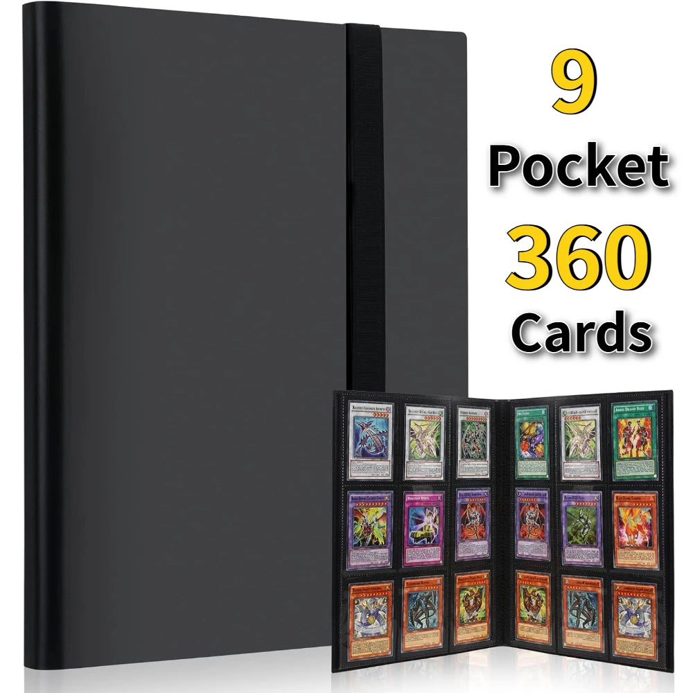 Card Binder with 9 Pocket Trading Card Album Display Binder 360 Side Loading Pocket Holder for TCG Yugioh MTG Game Card Book