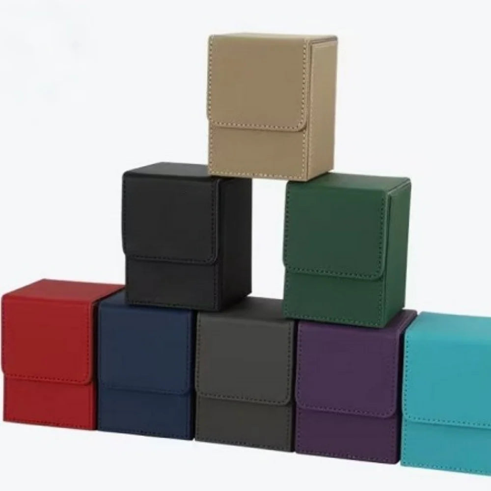PU Leather Card Deck Box Holds 100+ Sleeved Cards for TCG Trading Cards Storage Case