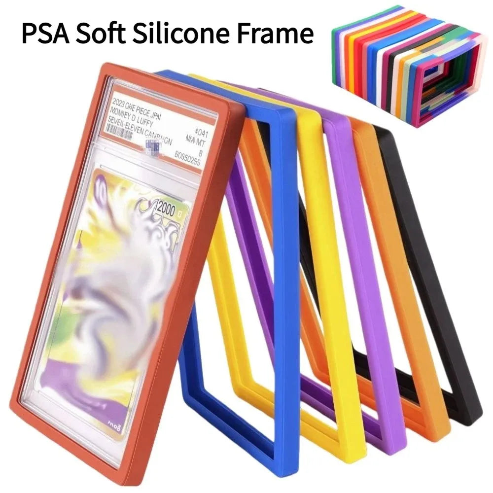 PSA Trading Card Soft Silicone Frame Shock Absorption Tight Fit 35PT Protective Case Matte Silicone Rating Cards Holder