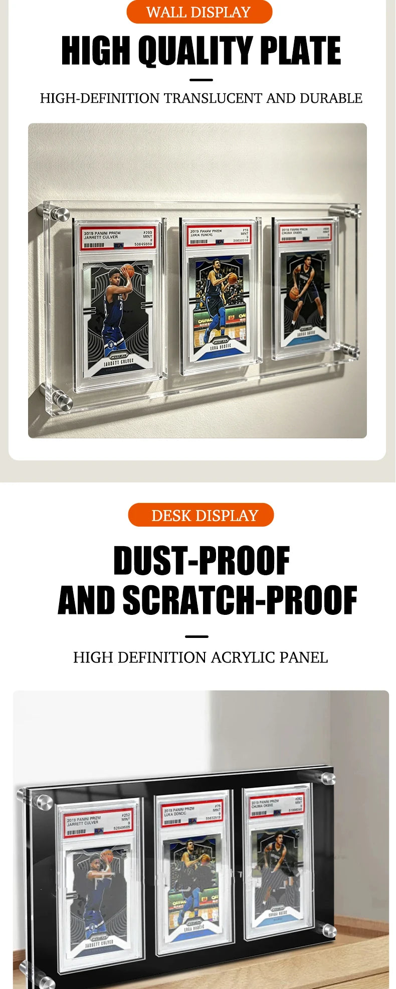 Trading Card Frame PSA Trading Card Display Acrylic Frame for Wall- PSA Holder, Graded Sports Card Display