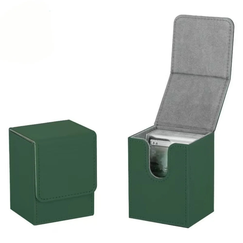 PU Leather Card Deck Box Holds 100+ Sleeved Cards for TCG Trading Cards Storage Case