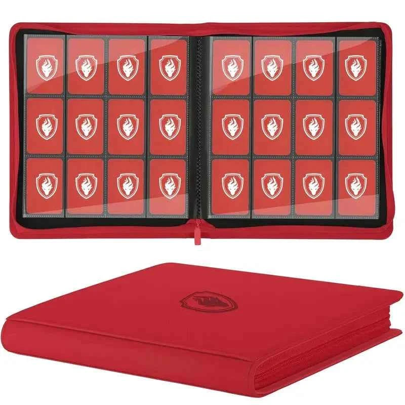 Trading Card Binder 12 Pocket, Zipper Binder Card Album Holds 480 Cards, Premium Leather Card Folder for TCG/Game/Sports Cards