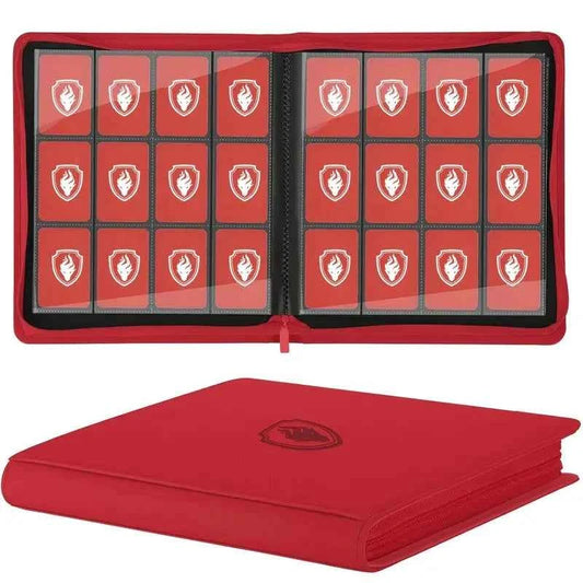 Trading Card Binder 12 Pocket, Zipper Binder Card Album Holds 480 Cards, Premium Leather Card Folder for TCG/Game/Sports Cards