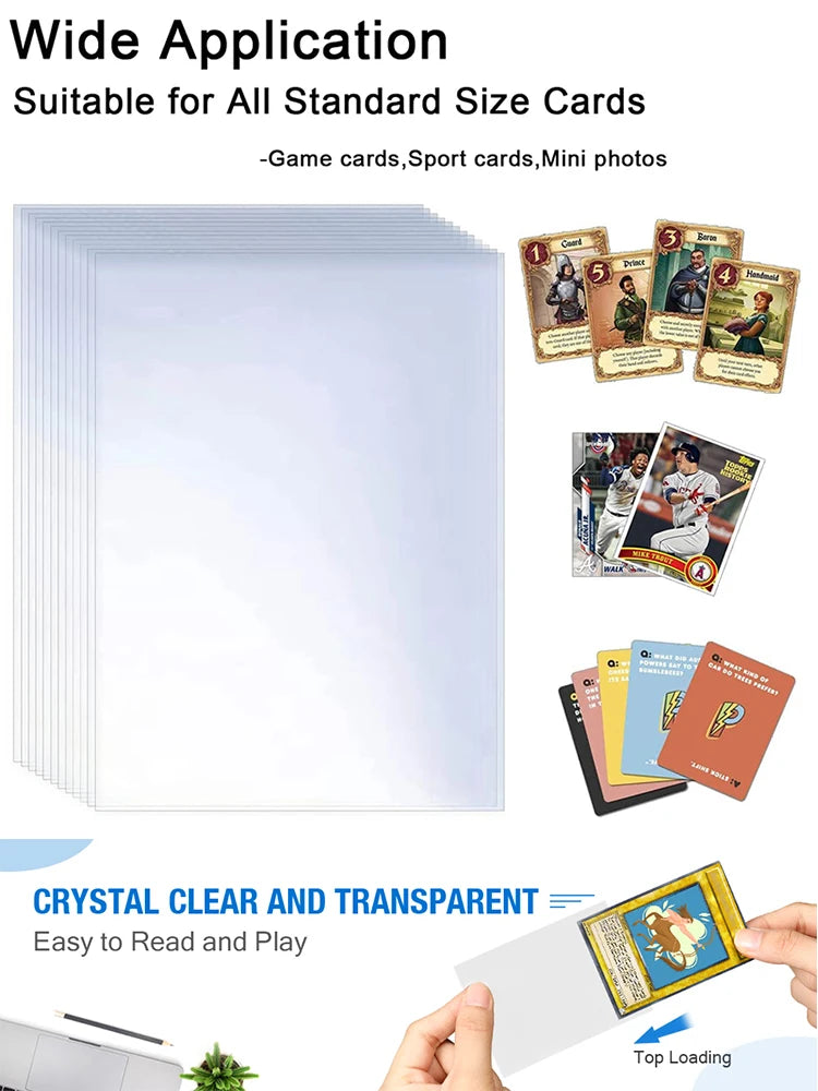 500 Counts Clear Soft Card Sleeves 2.5" x 3.5" Trading collect Sleeve Fit for Standard Baseball Sports MTG Pokemon Game Cards