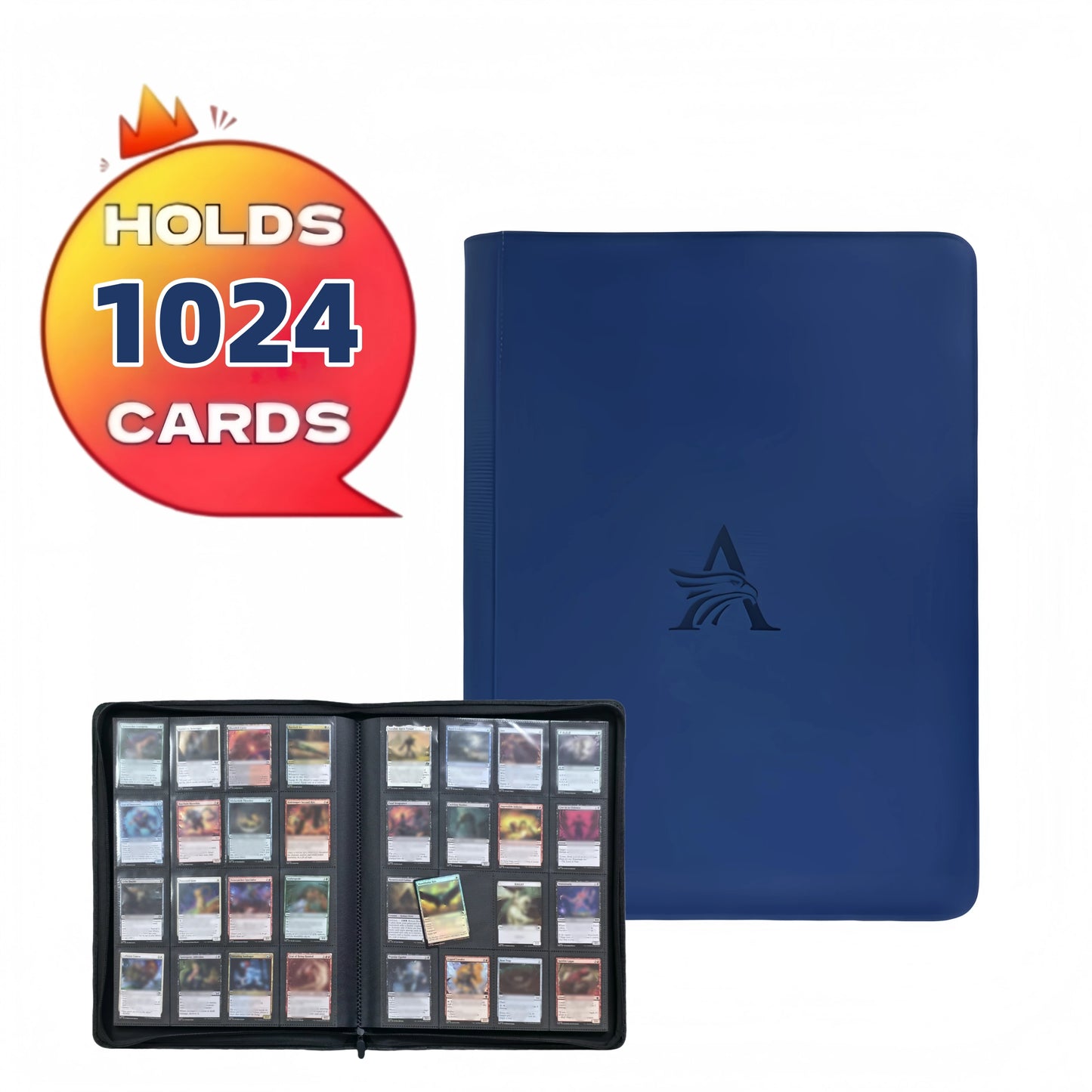 16 Pocket Card Binder - Premium Trading Card Binder Holds 1024 Cards, Ultimate protection for  TCG & sports cards. Collector's d