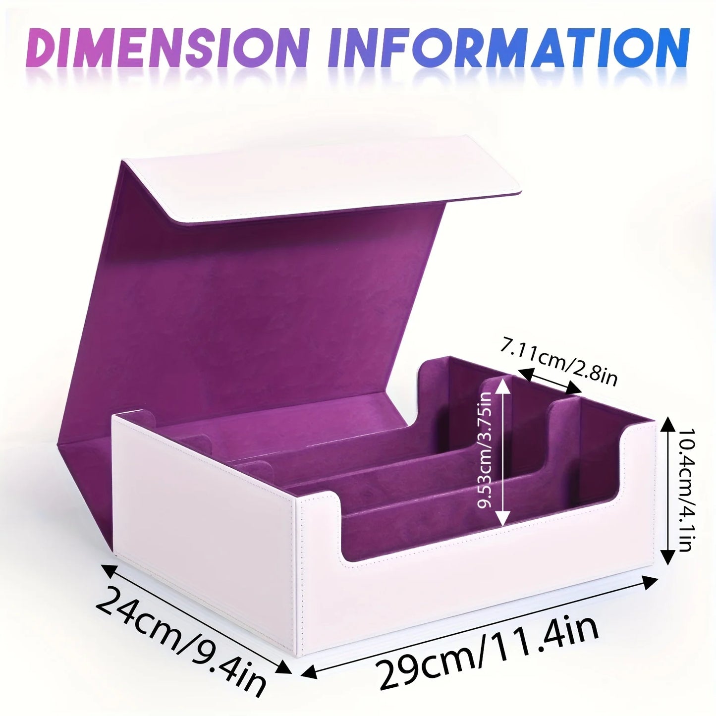 Trading card storage box, can hold 1800+ single decks, magnetic closure PU leather card box, fits for TCG,Yugion cards