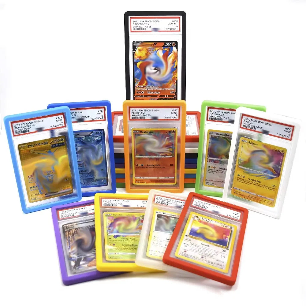 PSA Trading Card Soft Silicone Frame Shock Absorption Tight Fit 35PT Protective Case Matte Silicone Rating Cards Holder