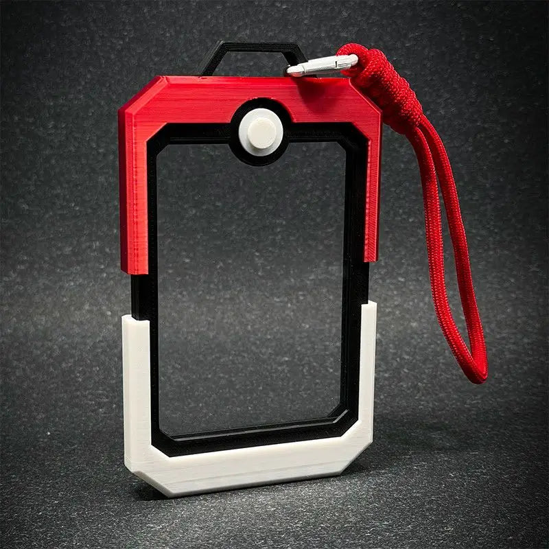 In Stock PTCG Card Brick Display Case Pokeball Style Hard Protective Holder With Lanyard For Trading Card Storage Display Gifts