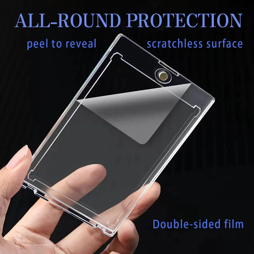 35PT White Magnetic Card Holders for Trading Card, One Touch Trading Card Holder, Hard Card Case for Baseball/MTG Game Cards