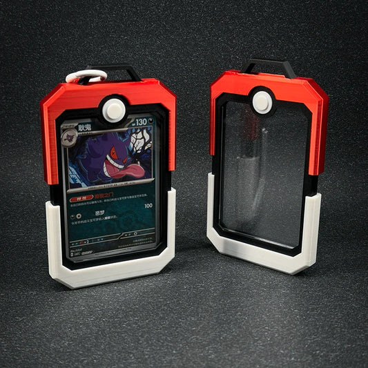 In Stock PTCG Card Brick Display Case Pokeball Style Hard Protective Holder With Lanyard For Trading Card Storage Display Gifts