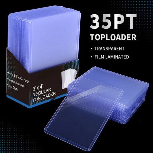 25PCS Toploader Card Sleeve 35PT Top Loader Card Protector for PKM 3” X 4“ Standard Size Rigid Hard Card Holder for MTG TCG Card