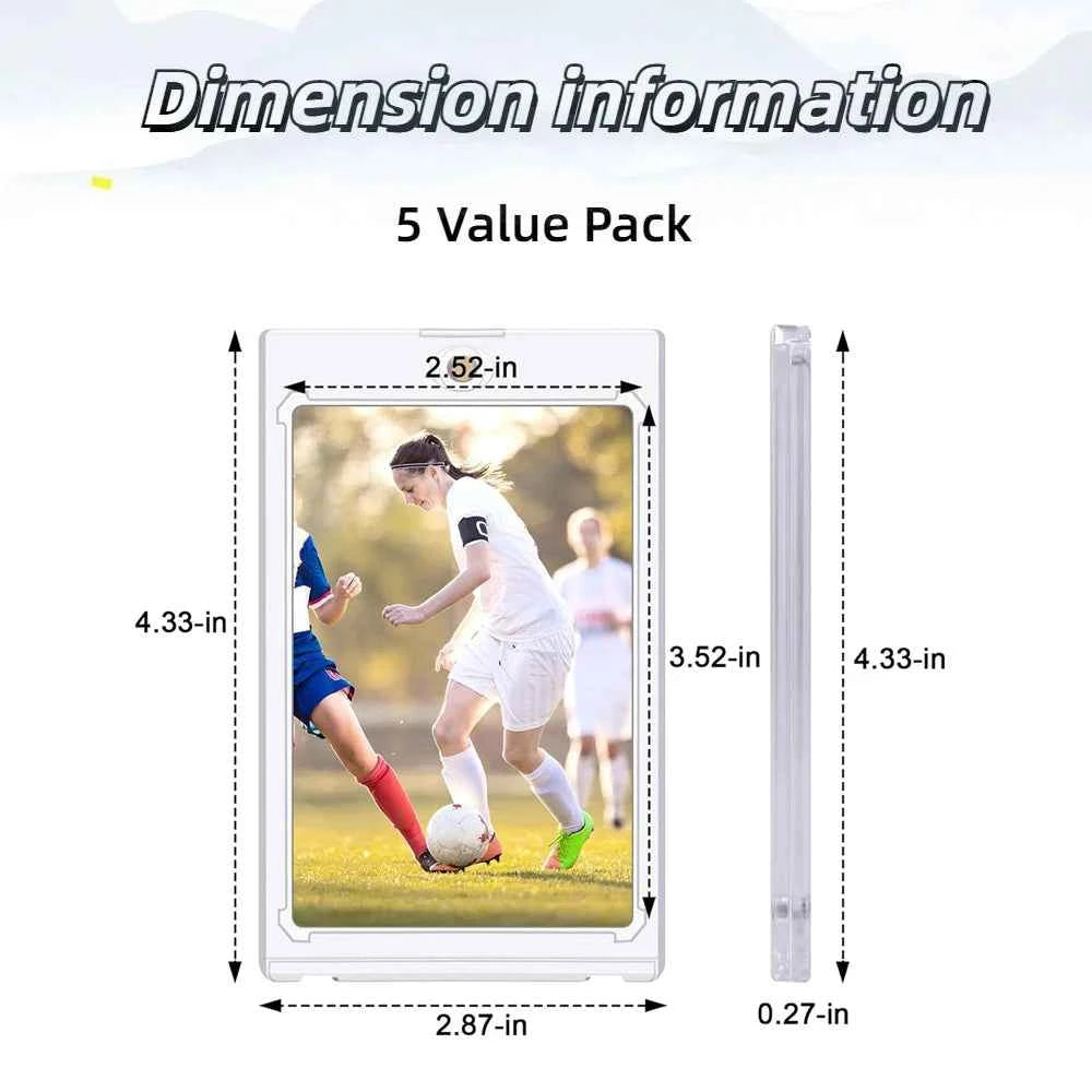 35PT White Magnetic Card Holders for Trading Card, One Touch Trading Card Holder, Hard Card Case for Baseball/MTG Game Cards