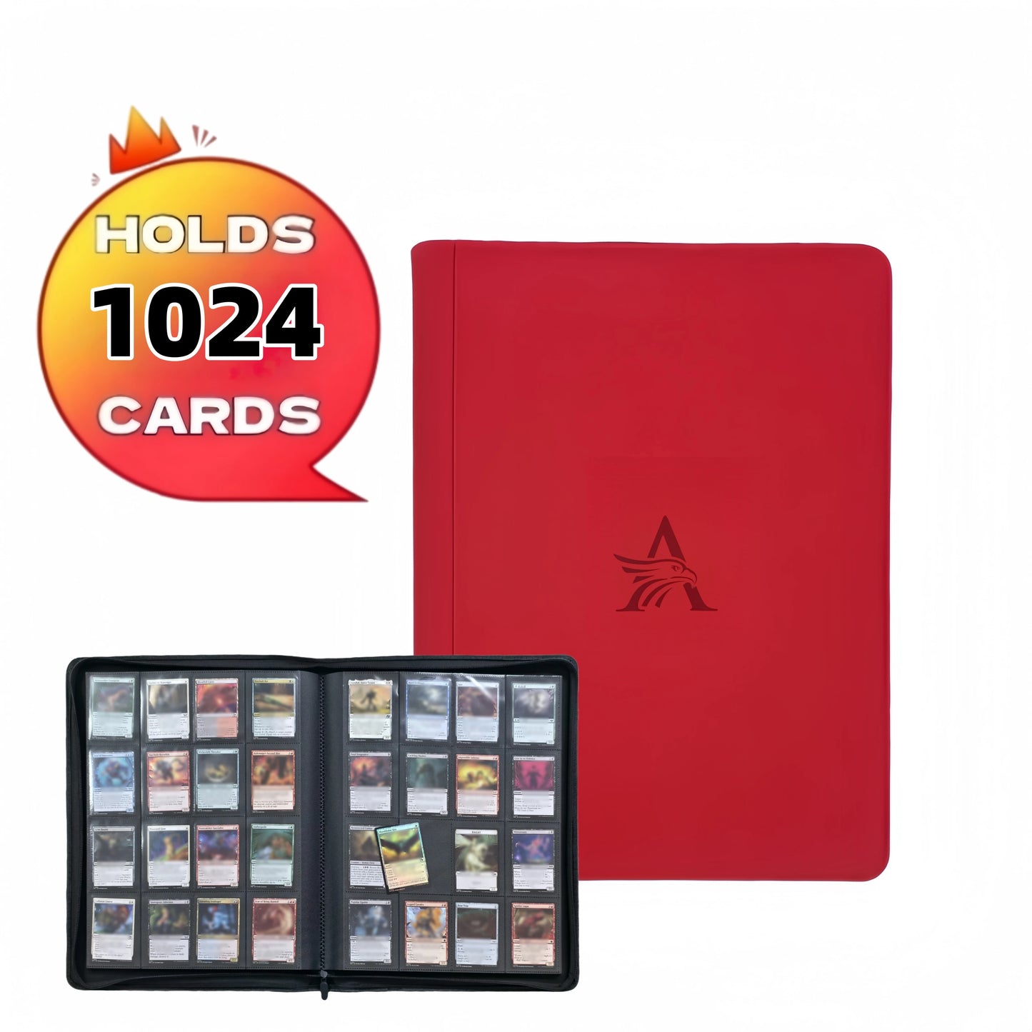 16 Pocket Card Binder - Premium Trading Card Binder Holds 1024 Cards, Ultimate protection for  TCG & sports cards. Collector's d