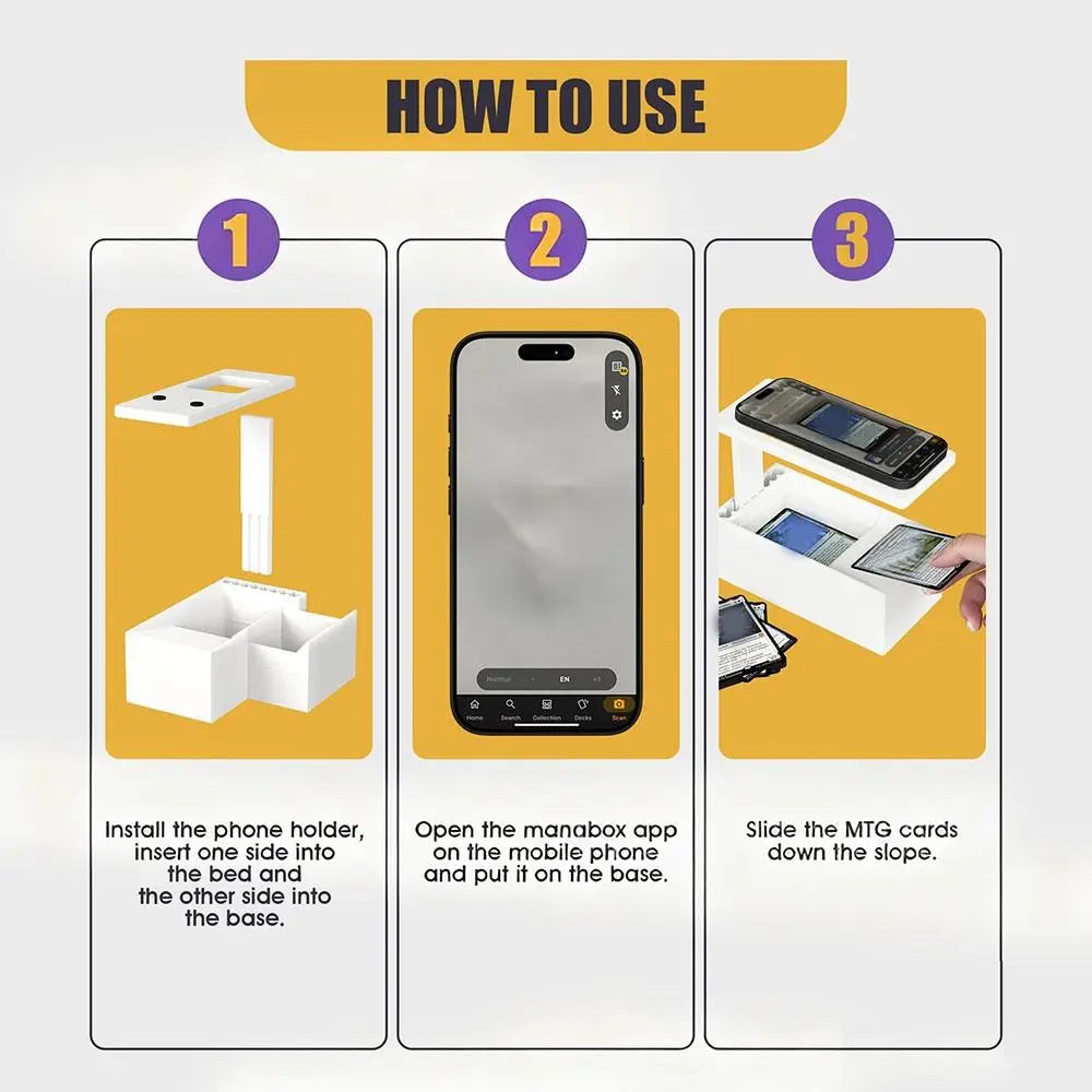 DIY Quickly Scan Card Scanner Scanstand 3D Printing Universal TCG Card Slinger Adjustable Trading Card Scanner Card Game