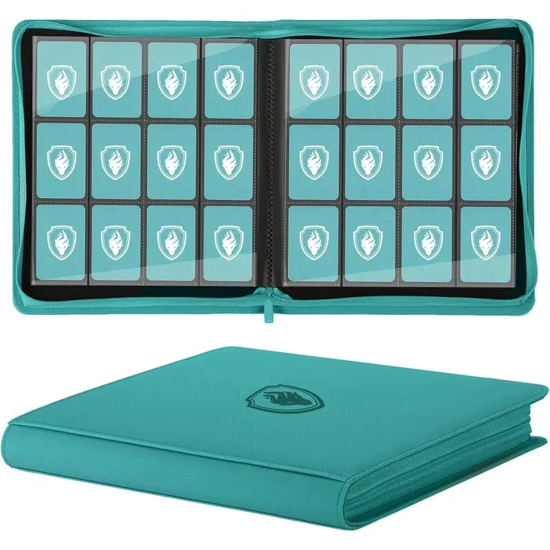 Trading Card Binder 12 Pocket, Zipper Binder Card Album Holds 480 Cards, Premium Leather Card Folder for TCG/Game/Sports Cards