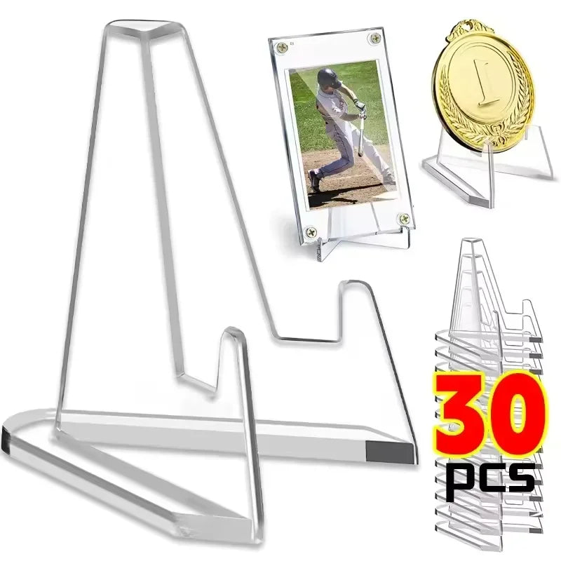 Triangular Card Display Stand Mini Acrylic Idol Photo Picture Holder Stands for Coin Sports Trading Cards Display Racks