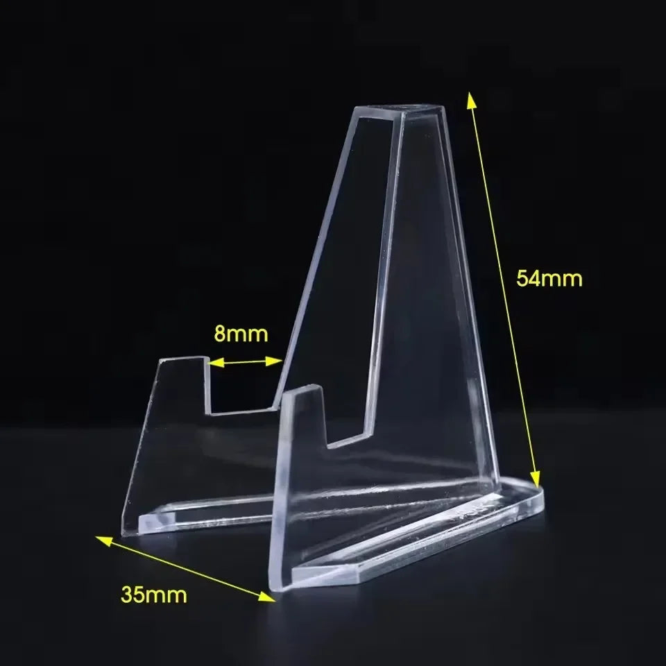 Triangular Card Display Stand Mini Acrylic Idol Photo Picture Holder Stands for Coin Sports Trading Cards Display Racks