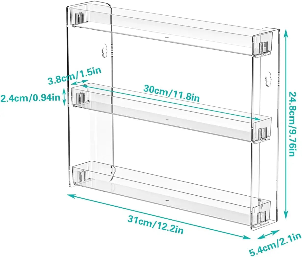 3 Tier Trading Card Display Holder, Wall Mounted Clear Acrylic Removable Floating Storage Shelf for Sport Football Card CD Badge