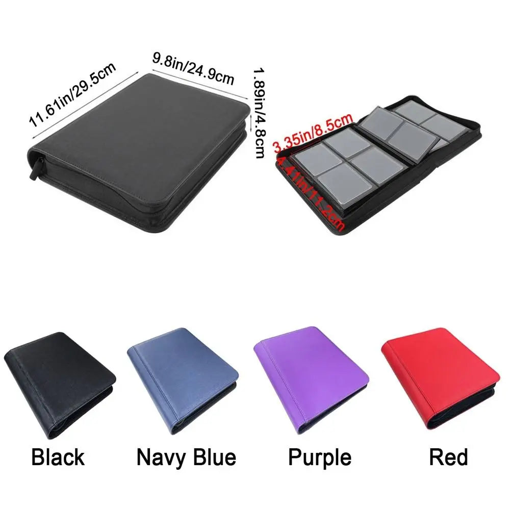 PU Toploader Binder 112 Toploaders 4 Pocket Cards Colletction Album Waterproof Dustproof Game Card Album For Trading Cards