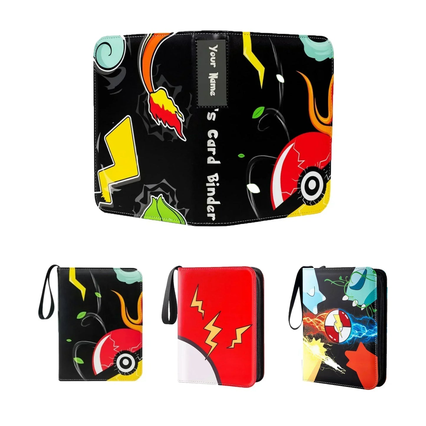 Trading Card Binder-4 Pocket 400 Pockets Card Holder Album with 50 Removable Sleeves Portable Card Collection Book with Zipper