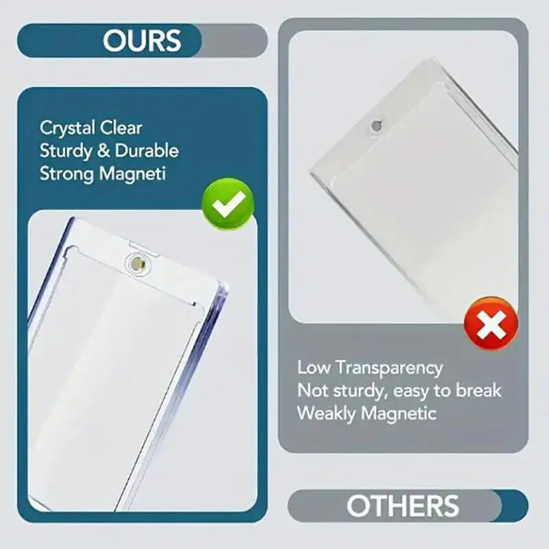 1-10Pcs Clear Card Holder Magnetic Holder Trading Cards Protectors Hard Plastic Sleeves Display Baseball Sports Standard Card