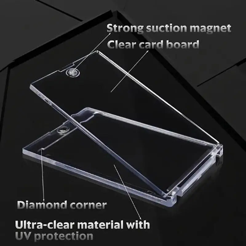 1-10Pcs Clear Card Holder Magnetic Holder Trading Cards Protectors Hard Plastic Sleeves Display Baseball Sports Standard Card
