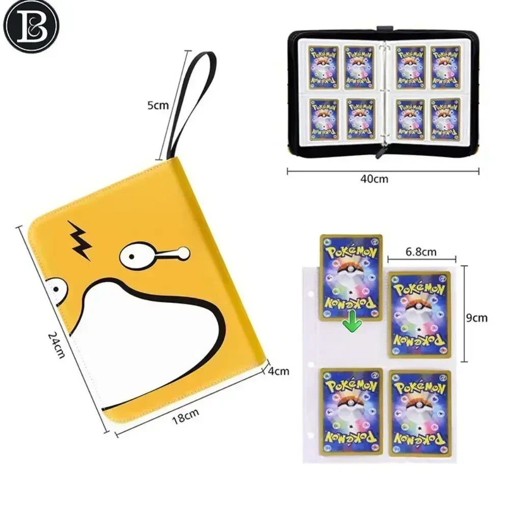 Trading Card Binder-4 Pocket 400 Pockets Card Holder Album with 50 Removable Sleeves Portable Card Collection Book with Zipper