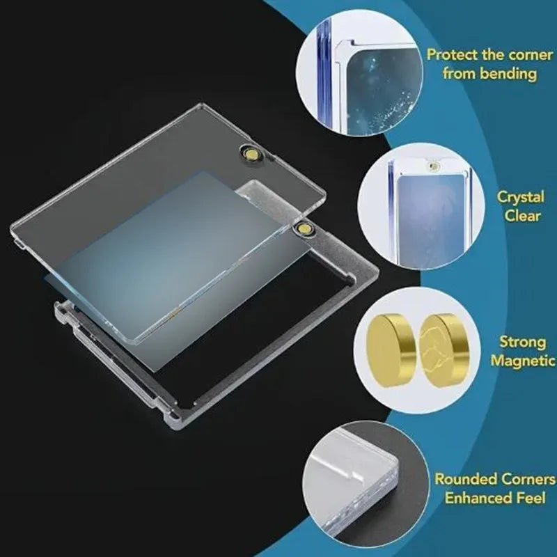 Magnetic Holder Trading Cards 35PT Protectors Hard Plastic Sleeves Display Case Baseball Sports Standard Card