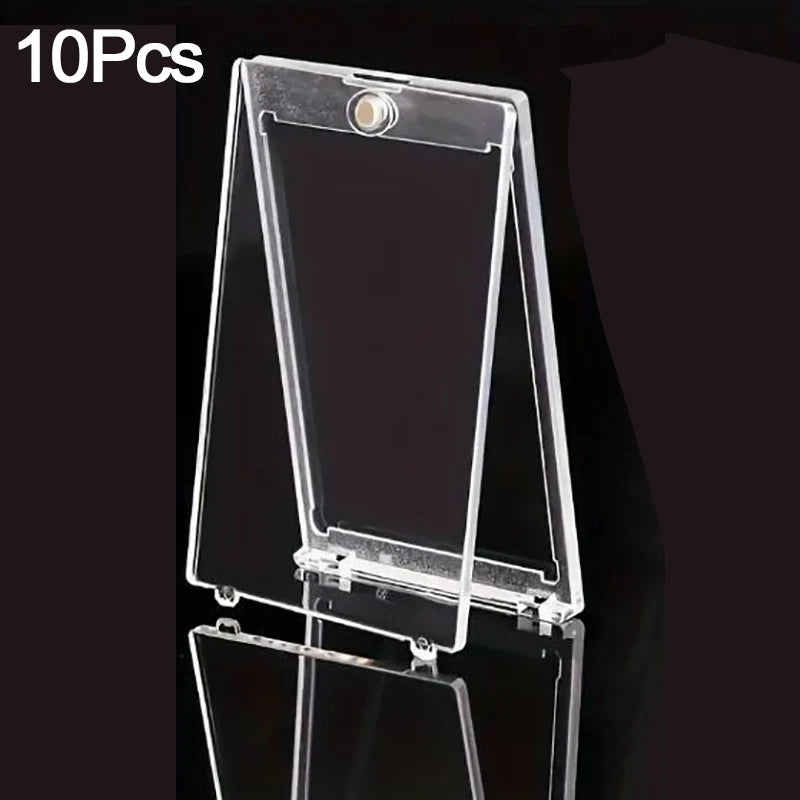 1-10Pcs Clear Card Holder Magnetic Holder Trading Cards Protectors Hard Plastic Sleeves Display Baseball Sports Standard Card