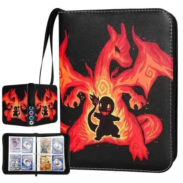 Trading Card Binder-4 Pocket 400 Pockets Card Holder Album with 50 Removable Sleeves Portable Card Collection Book with Zipper