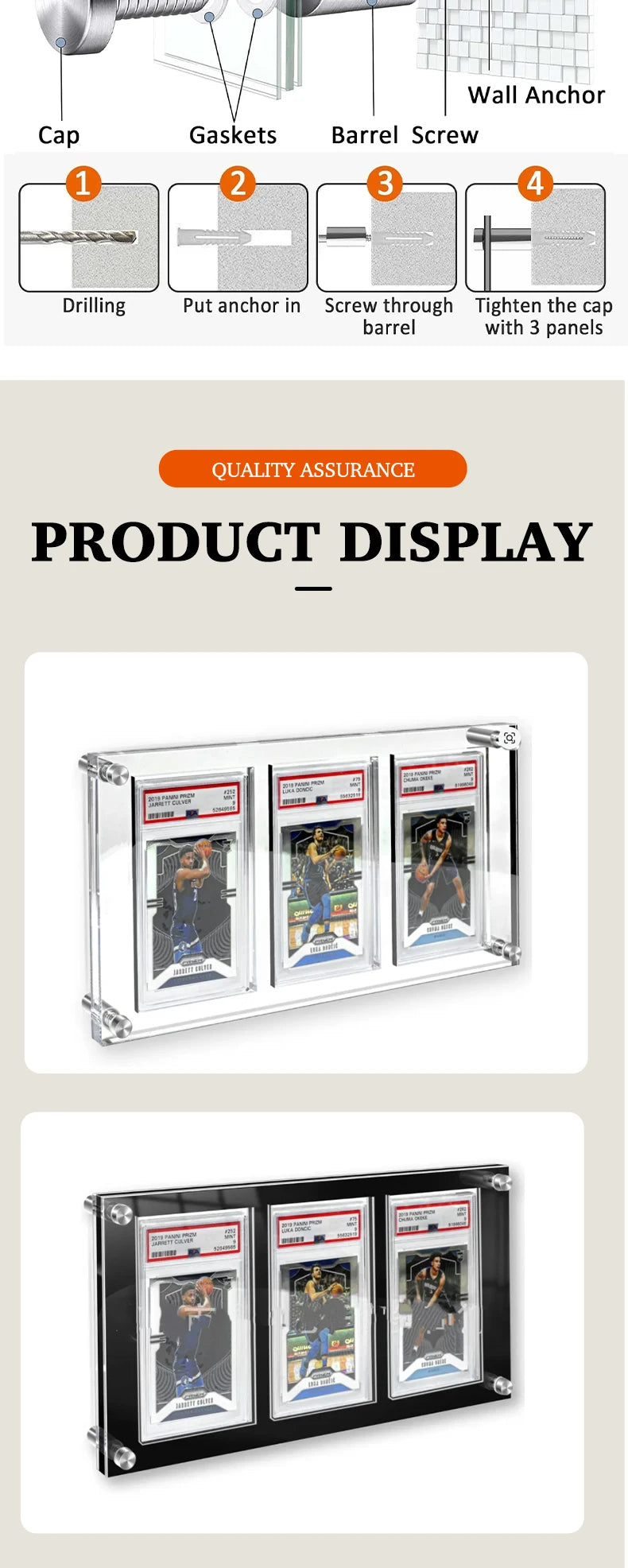 Trading Card Frame PSA Trading Card Display Acrylic Frame for Wall- PSA Holder, Graded Sports Card Display