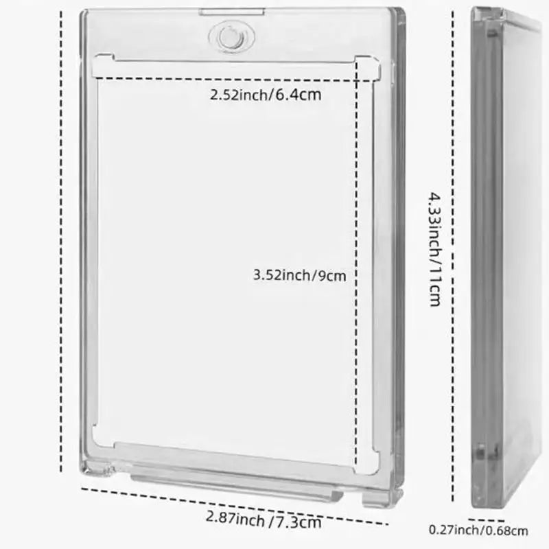 1-10Pcs Clear Card Holder Magnetic Holder Trading Cards Protectors Hard Plastic Sleeves Display Baseball Sports Standard Card
