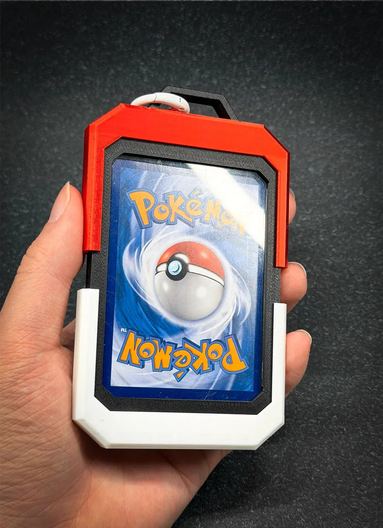 In Stock PTCG Card Brick Display Case Pokeball Style Hard Protective Holder With Lanyard For Trading Card Storage Display Gifts