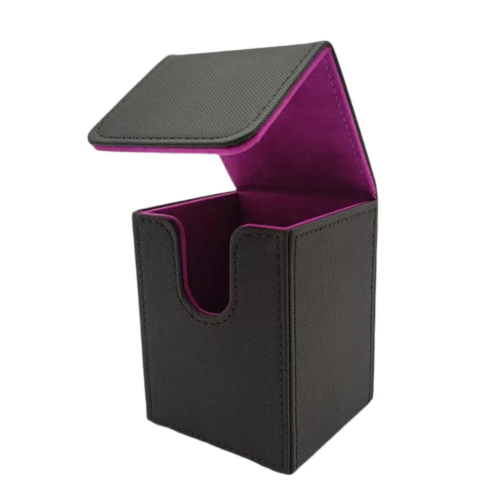PU Leather Card Deck Box Holds 100+ Sleeved Cards for TCG Trading Cards Storage Case